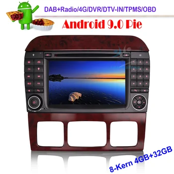 

7" Android 9.0 Car DVD Bluetooth DAB Autoradio Stereo for Mercedes S-Class W220 CL-Class W215 Wifi HeadUnit USB DVB-T 32GB ROM