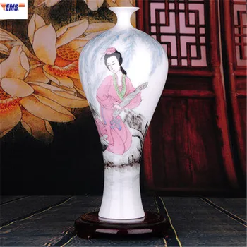 

Underglazed Five Hand Painted Table-board Ceramic Vase Creative Chinese Style Living Room Entryway Art Decorations X2630