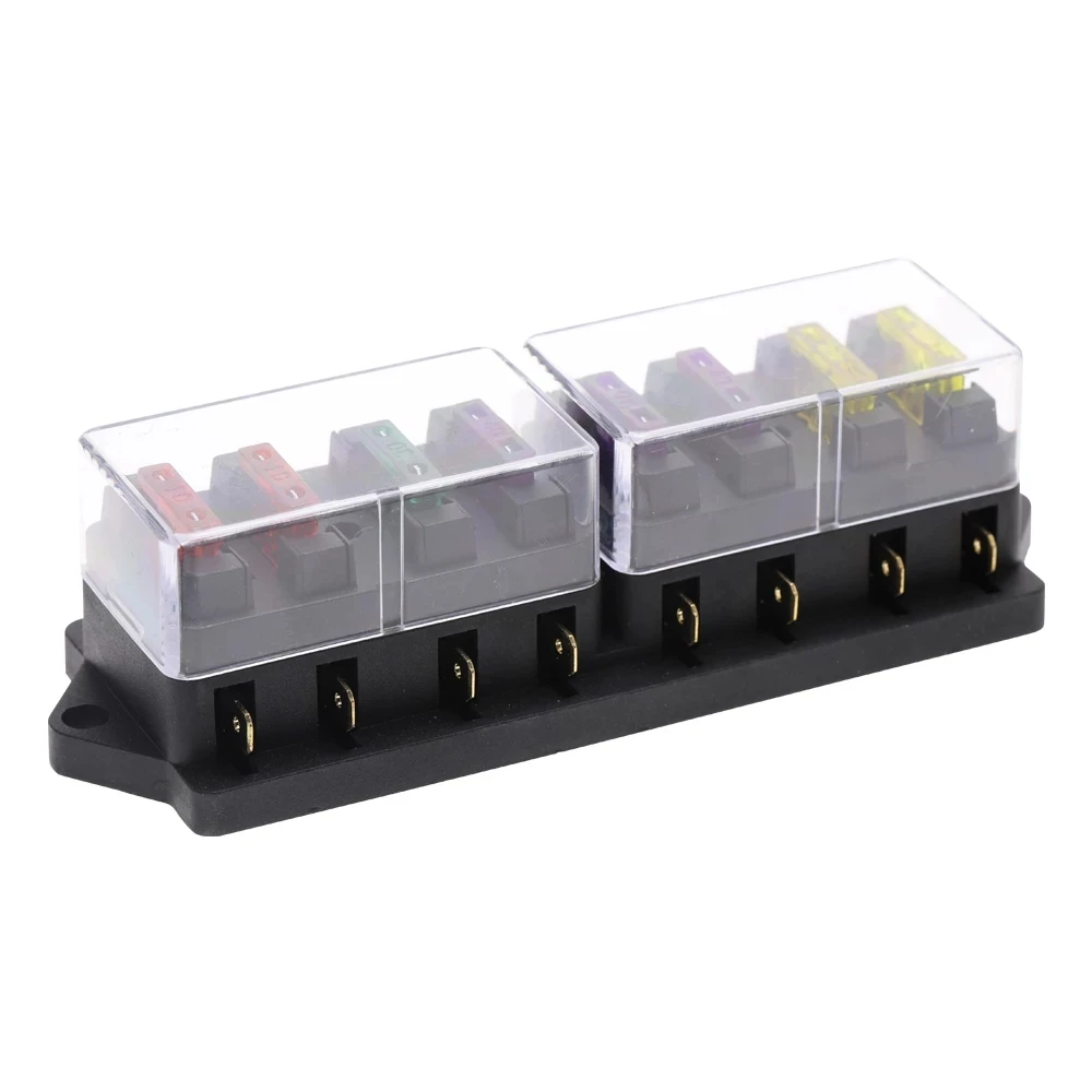 8 Way Fuse Box DC 12V 24V 40A Circuit Car Trailer Auto Blade Fuse Box Block Holder 1pcs
