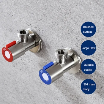 

Angle Valves Sus304 Stainless Steel Brushed Finish Filling Valve Bathroom Accessories Angle Valve For Toilet Sink