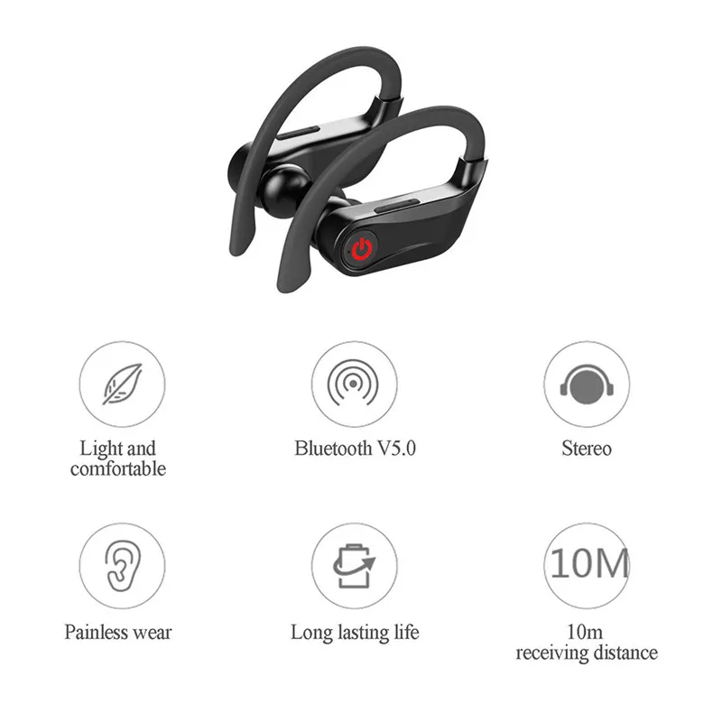 Q62 TWS Bluetooth 5.0 Earphone Stereo Wireless Earbuds Waterproof Headset with Charging Box Earphone 8