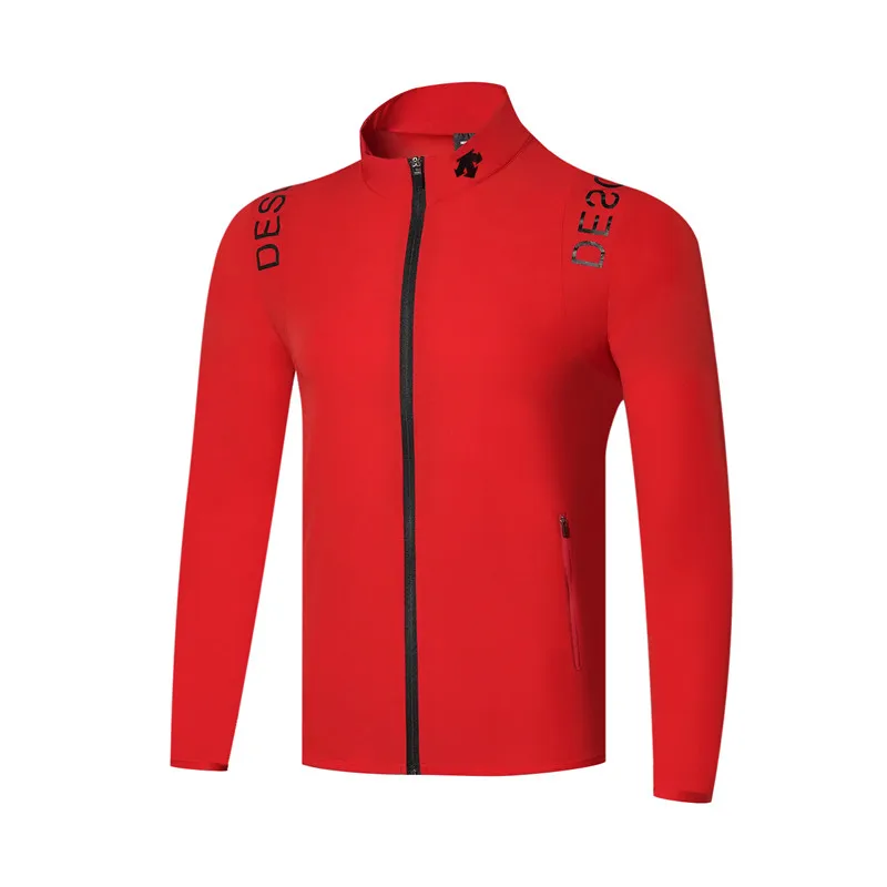 QD2019 мужская Тонкая куртка для гольфа, 4 цвета, одежда для гольфа, S-XXL на выбор, рубашка для гольфа - Цвет: Красный