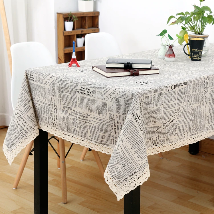 

Newspaper vintage cotton linen tablecloth small fresh cloth photographic background cloth tea table mat tablecloth tablecloth