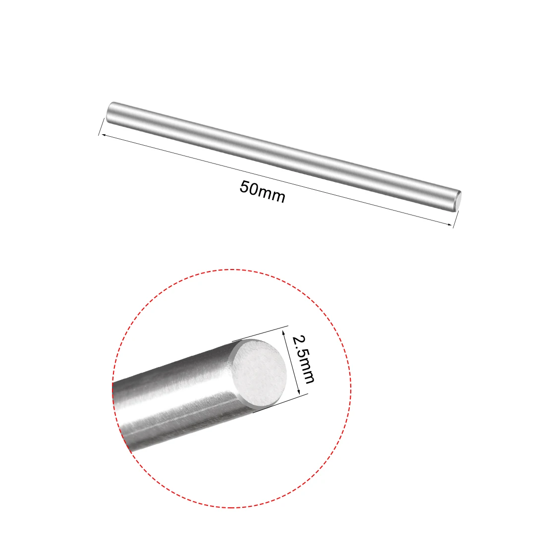 Uxcell 5 шт. вал круглый стержень из нержавеющей стали 50x2. 5-250x2mm для DIY игрушки RC модель автомобиля часть легко использовать для модели DIY