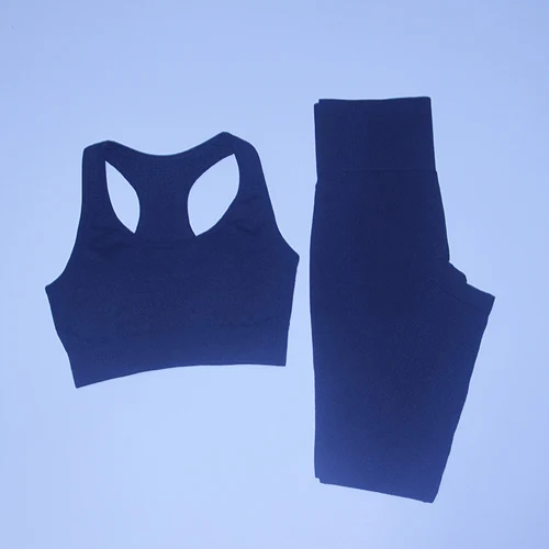 Black 2Pcs set Vital бесшовные 2 шт. Набор для йоги Женская одежда для спортзала фитнеса спортивная одежда мягкий пуш-ап спортивный бюстгальтер леггинсы с высокой талией спортивные костюмы - Цвет: Black 2Pcs set