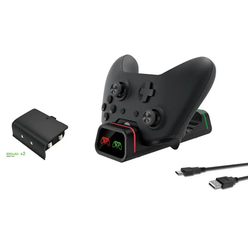 Двойной док-станция для зарядки контроллера для Xbox One/One S/One X базовая станция для зарядки дисплей с 2 батареями 800mAh