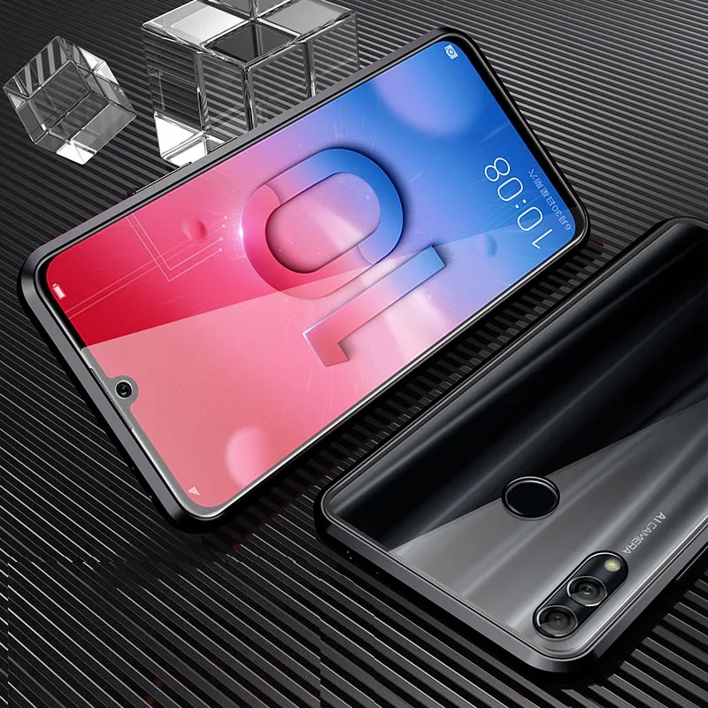 Магнитный адсорбционный чехол для телефона huawei Honor 10 Lite, закаленное стекло, передняя и задняя стеклянная металлическая крышка для huawei P Smart