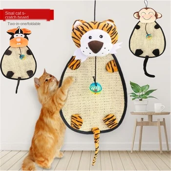 

Kitten Cat Training Tool Cat Scratcher Board Scratching Post Mat Toy For Tower Climbing Tree Pad With Bell Ball Cat Toys