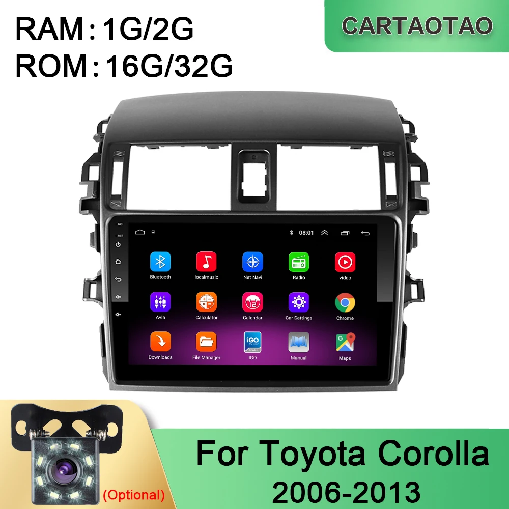 Автомагнитола 2 DIN на Android 9 0 мультимедийный видеоплеер для Toyota Corolla E140 E150 2006 2007 2008