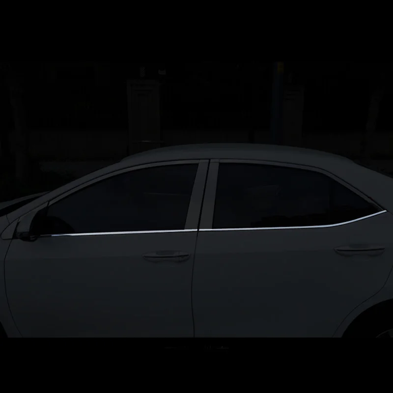 Подходит для Toyota Corolla E170 автомобильные аксессуары из нержавеющей стали автомобильные стеклянные оконные украшения стойки средняя колонна отделка капота - Цвет: 4Pcs