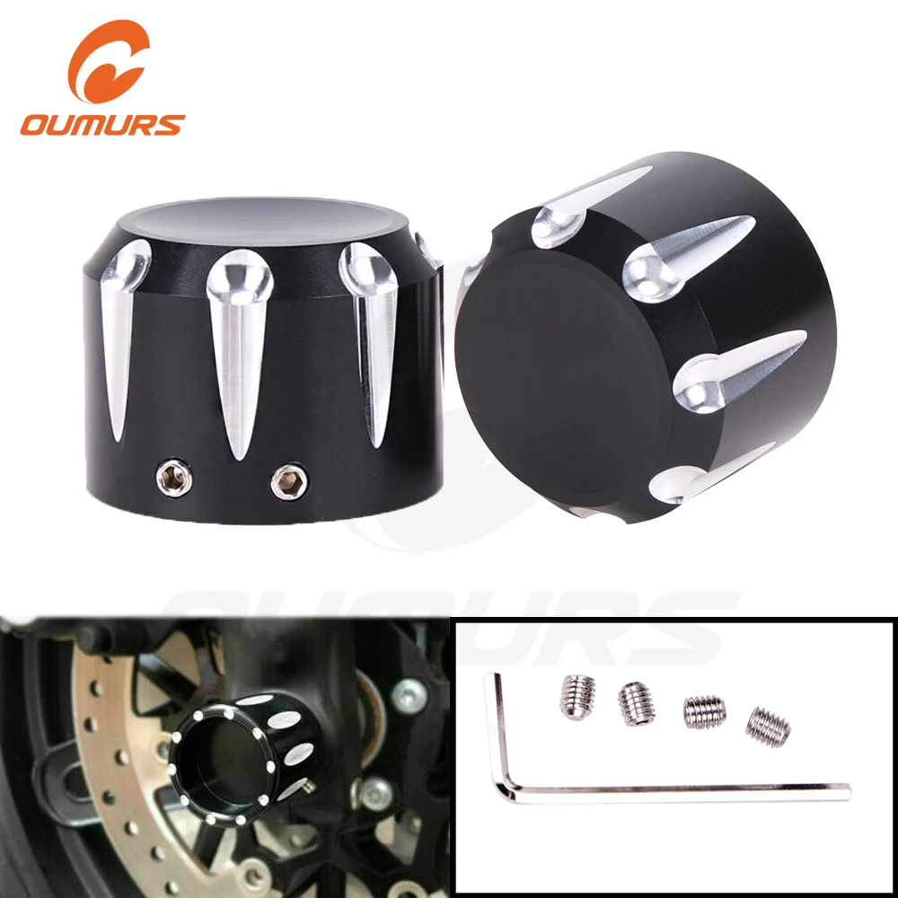 Motorcycle Front Axle Cap Nut Cover Fit For Harley Touring Electra Glides Dyna