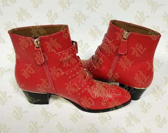 As Pic Botas Mujer; коллекция года; осенние ботинки челси; ботильоны для женщин на среднем каблуке; Bota Feminina; женская обувь с острым носком; Zapatos De Mujer - Цвет: As Pic