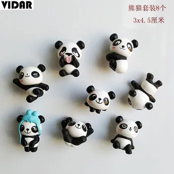 

VIDAR Set Panda Refrigerator Stickers PVC Three-dimensional Doll Foreign Trade Strong Magnetic Stickers Creative Decorations
