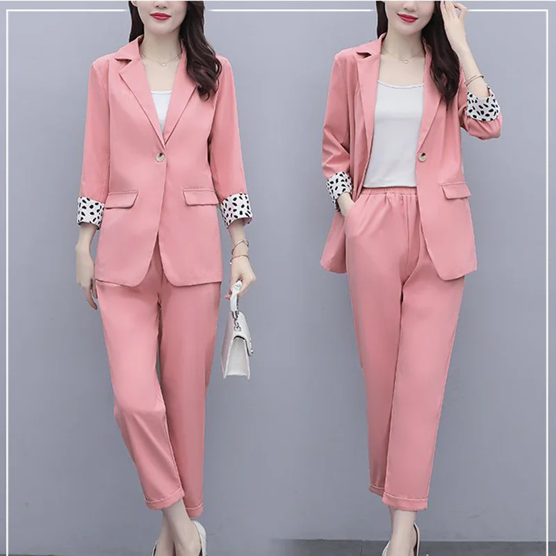 

Female 2 Piece Set Business Suit For Women'S Clothing Jackets Autumn Winter Trouser Pant Suit Ladies Blazer Pantsuit 2020 D0290