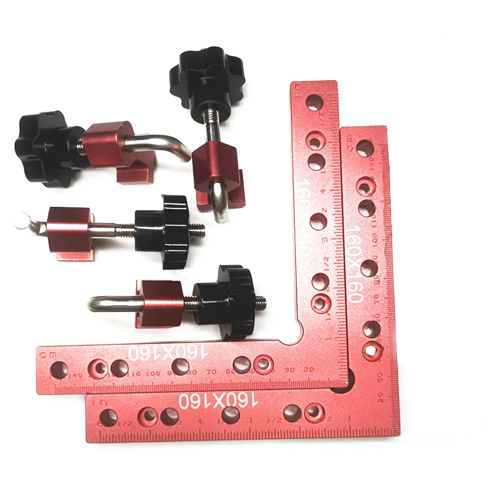 

Positioning Ruler Woodworking Panel Right Angle Fixing Clip Square L Shaped Aluminum Alloy Practical With Scale Carpenter Tools