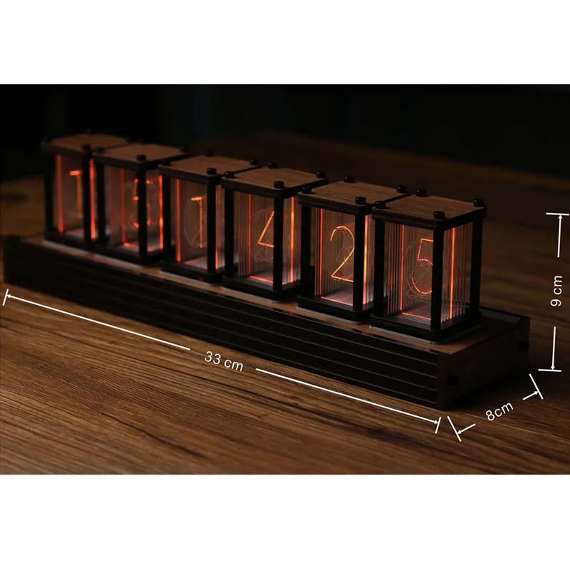 Орех Elekstube 6 бит RGB светодиодный светящиеся цифровые часы Nixie трубки часы Электронный ретро стол секундомер 5 в питание от USB комплект DIY