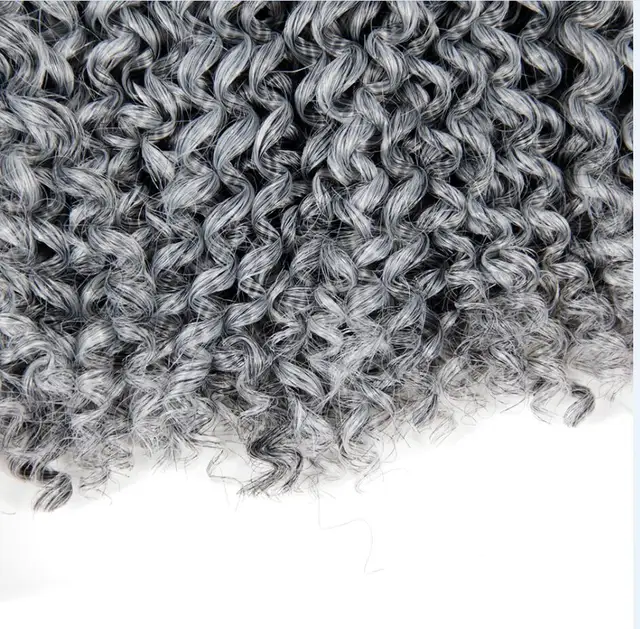 YxCheris Synthetic Crochet Hair jerry curl bundles weave Braiding hair with Ombre Crochet Braids Hair Extension bulk hair #Grey
