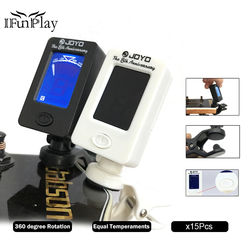 60 шт Joyo JT-01 хроматический с зажимом на цифровой тюнер 360 градусов Поворотный