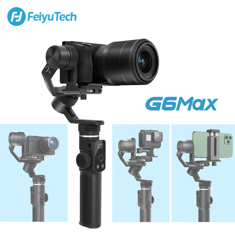 3-осевой Ручной Стабилизатор Feiyutech G6 Max для камеры Gopro экшн-камеры sony a6300 GH4 VS Zhiyun Crane