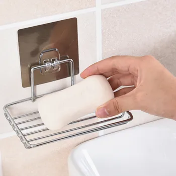 

Stainless Steel Soap Dish Bathroom Storage Soap Rack Plate Box Container Wall Storage Rack Holder
