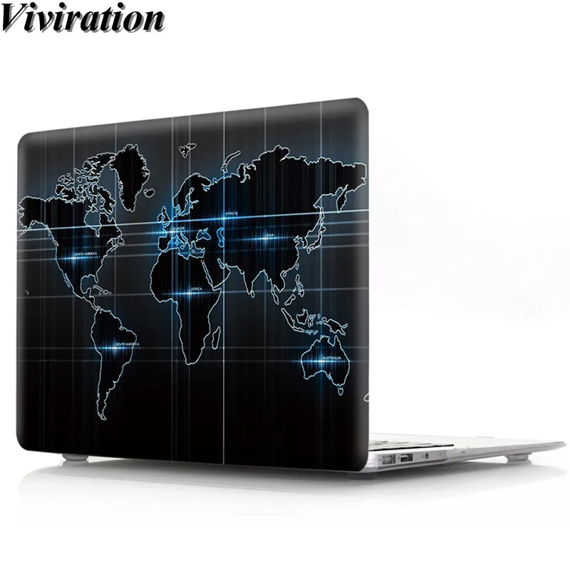 Карта печатает чехол для ноутбука Macbook Mac Book retina 12 A1534 retina 15 A1398 ПВХ чехол для ноутбука Сменный Чехол Аксессуары для ноутбуков - Цвет: 011C