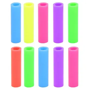 

New 10pcs Assorted Colors Reusable Silicone Straws Tips Covers for 0.24inch 6mm Stainless Steel Drinking Straw