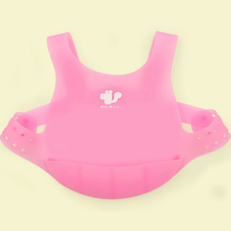 Водонепроницаемый портативный сплошной цветной нагрудник с ремешком для младенцев, безопасный нагрудник для еды, Детские гаджеты, силиконовые нагрудники для детей