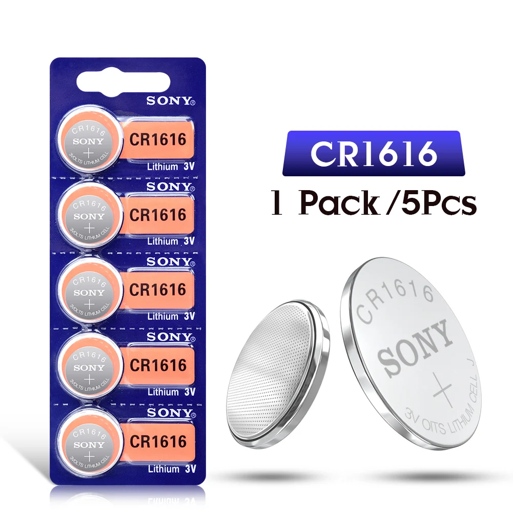 5 шт. CR1616 кнопочная ячейка батарейки-таблетки для SONY cr 1616 3V литиевая Батарея DL1616 ECR1616 LM1616 для мобильного часо-игрушки