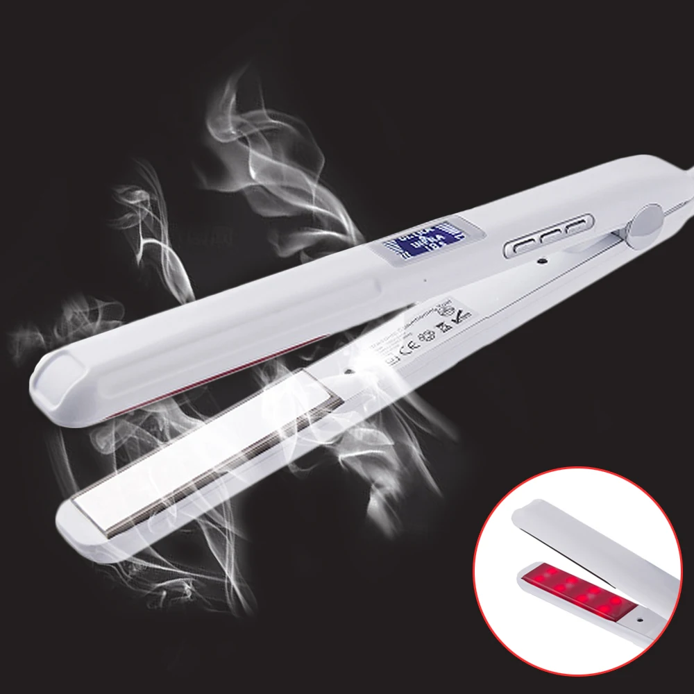 Hair Straight Ultrasonic Infrared Care Iron Recovers Damaged Profession Flat LCD Display Treatment Cold Irons | Красота и здоровье