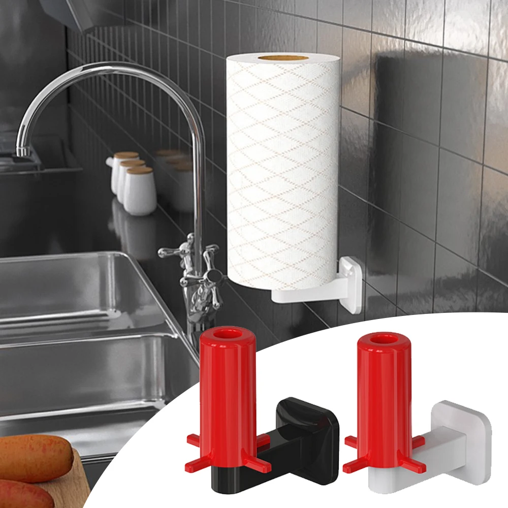 

1PCs Plastic Rotatable No Drilling Toilet Paper Holder Rack Wall Mounted Toilet Roll Holder For Bathroom Kitchen Paper Holder