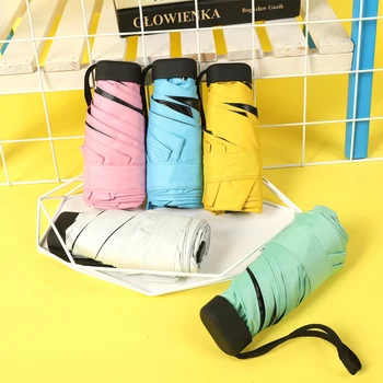 

Rainy Day Pocket Mini Umbrella Rain Women Windproof Durable 5 Folding Sun Umbrellas Portable Sunscreen Female Parasol Umbrella