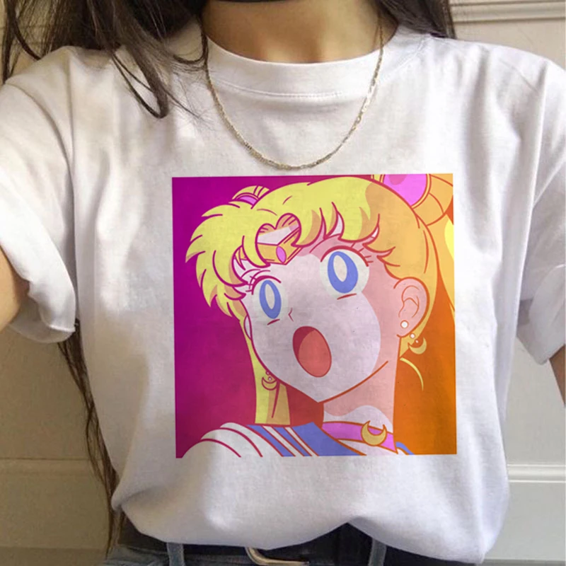 Vaporwave эстетическое 90s модные футболки для женщин Harajuku Ullzang футболки Графический Забавный мультфильм футболка Топ-безрукавка в уличном стиле женский - Цвет: 7531