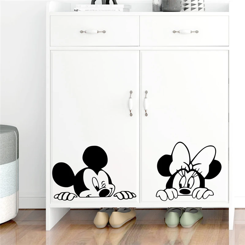 ディズニーミッキーミニーマウスビニールウォールステッカー 子供部屋 寝室のアクセサリー リビングルーム 家の装飾 車の漫画の壁画 Diy Wall Stickers Aliexpress