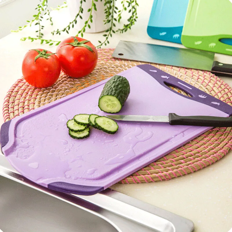 Kitchen Plastic Cutting Board Drain Tank Chopping Board Anti- Skid Chopping Board Kitchen Goods Fruit Cutting Board