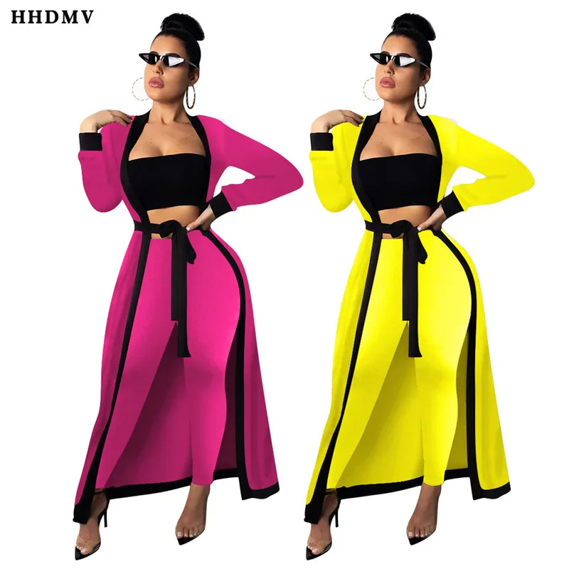 HHDMV QM3847 spring contracted style sleeveless strapless short top elastic long pants sleeve sashes coat 3 piece sets |