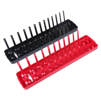 

6 Pcs Plastic 1/4 in 3/8 in 1/2 in Multi-function Socket Organizer Plastic Sleeve Tray Rack Storage Holder Tool Socket Bracket