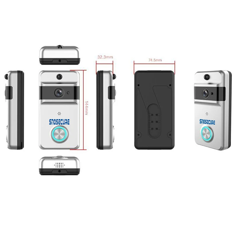 SNOSECURE IP53 Waterproof Smart WiFi Doorbell Video Call Wifi Doorbell Intercom Alarm For Home Wireless Video Door Bell