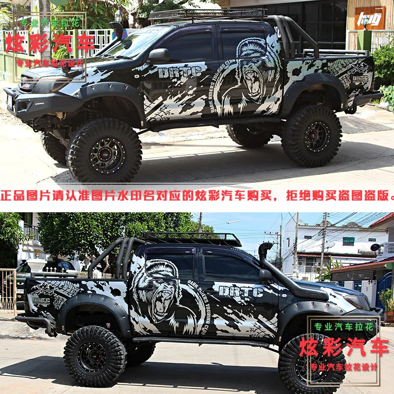 

Car stickers For Hilux Revo Hilux Exterior Modified Pull Flower Door Film Hilux Exterior Modified Pull Flower Chimpanzee