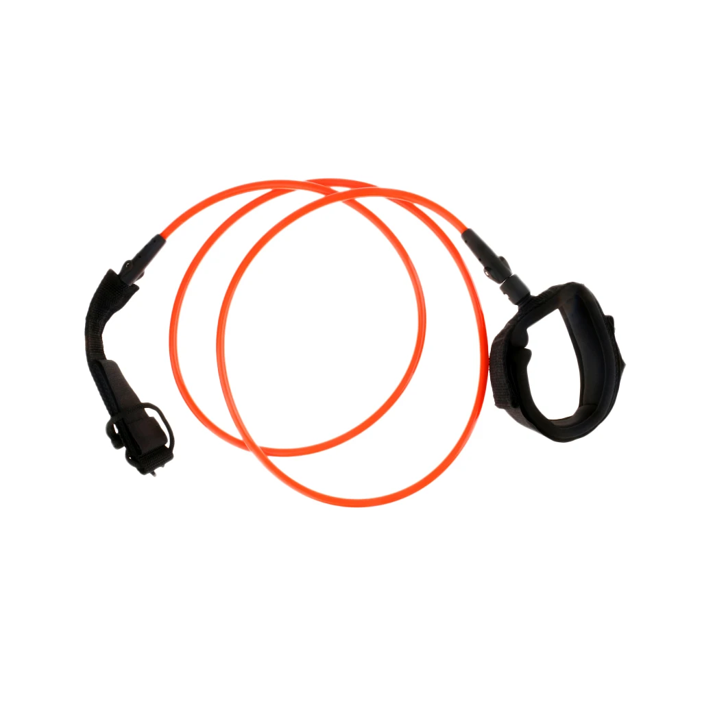 5ft Orange Straight TPU Surfboard Leash Surf Board Leg Rope - 7mm Thickness Stand UP Paddle Board Leash Strap