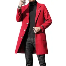 Полный зимний мужской пальто средней длины куртки и пальто теплые зимние толстые повседневные мужские шерстяные куртки 4XL 5XL