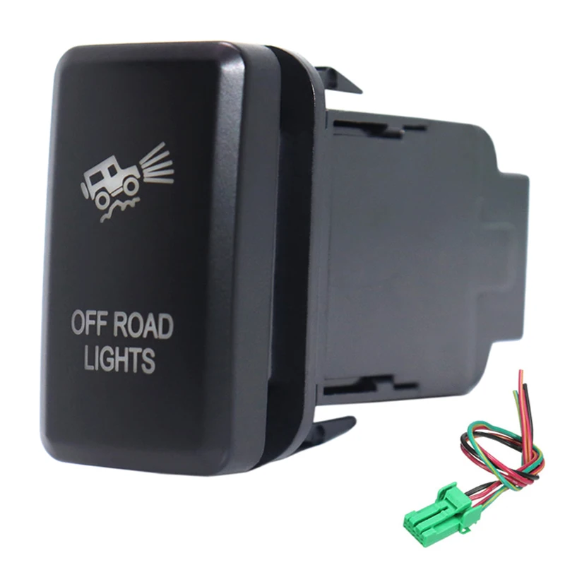Interruttore A Pulsante Per Auto A Led 12 V Off Road Lights Per Toyota Prado Landcruiser Hilux Fj Cruiser On Off Switch + Wire 12 Volt 3Amp