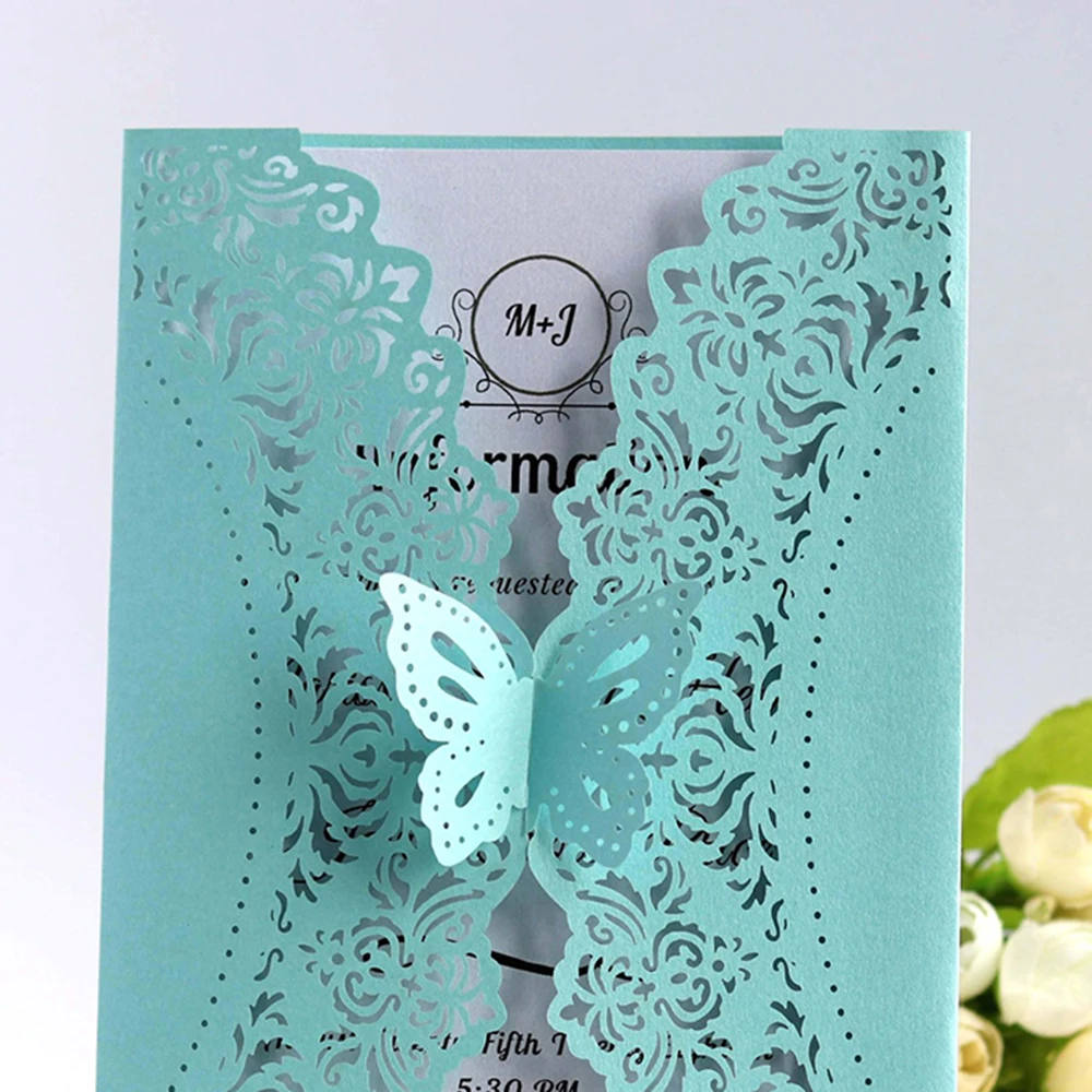  Polytree Invitation Card Covers 20Pcs Hollow Lace Floral Card Cover for Valentine's day Birthday Bu - 4000266009033