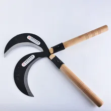 Легкий Садовый травяной нож-серп из марганцевой стали, острый, с длинной ручкой, серп для рук, коса для прополки, садовый инструмент