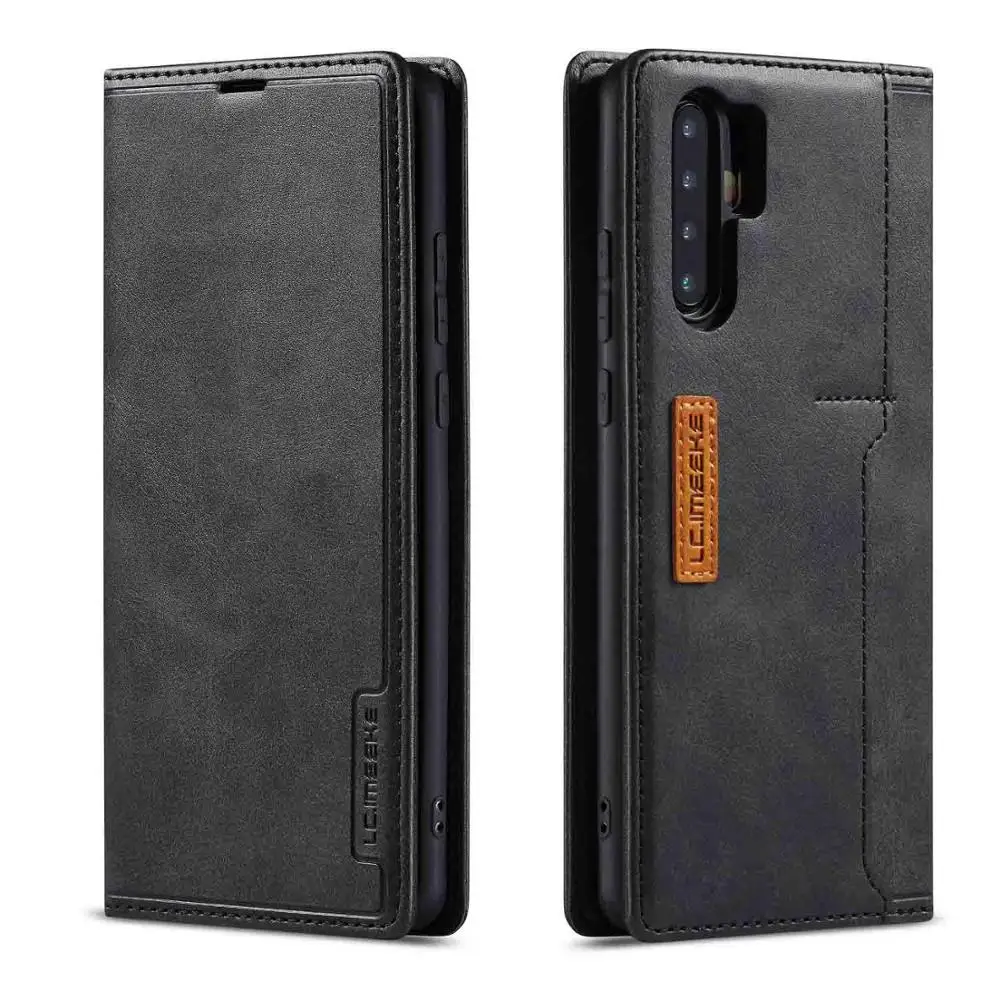 black Флип кожаный чехол для huawei P30 Pro дизайн книги кредитный с отделением для карт, на магните застежка откидная крышка для huawei P30 Lite P30 Coque - Цвет: black