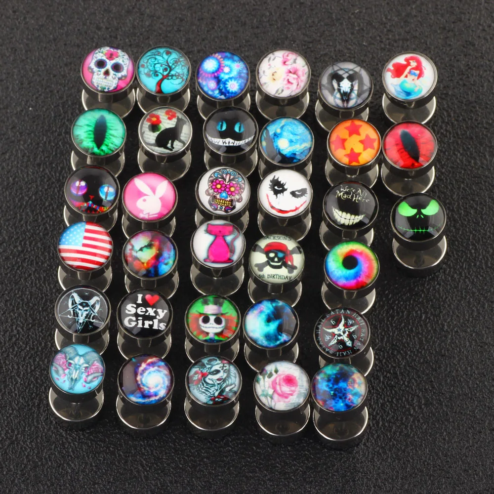 Fake Cheater Ear Tunnel Plugs Piercing Barbell Unisex Stud Earring Stainless Steel piercing jewelry body piercing jewelry body jewelry ear piercing jewelry body piercing earrings metal jewelry ear studs