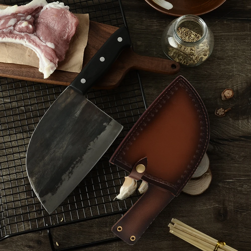Damask высокоуглеродный нож мясника ручной работы кованые кухонные ножи шеф-повара набор профессиональный китайский нож для овощей кухонный инструмент
