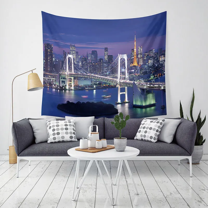

Yaapeet 1pc Eiffel Tower Printed Wall Tapestry Polyester Senic Wall Hanging Living Room Pretty Wall Decor Home Hanging Tapestry