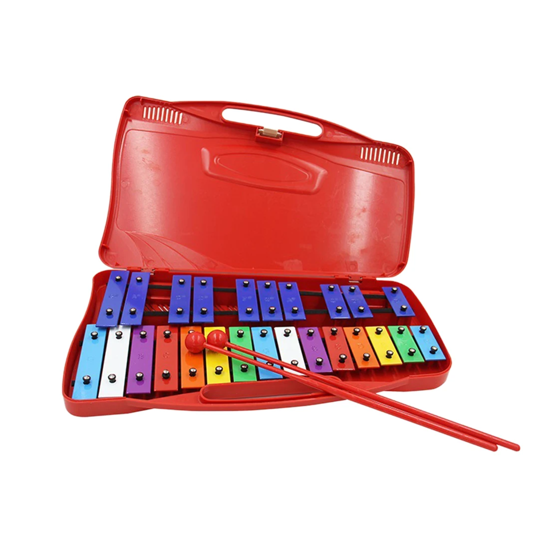 

25 Tones Musical Hand Xylophone Hand Knocking Piano Percussion Instrument Early Educational Toy For Children - Red Yellow Blue