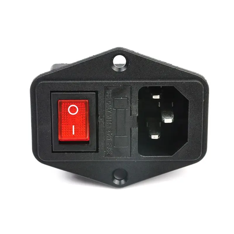 ABKT- 3 Pin Iec320 C14 Ac на входе штекер разъем питания с предохранителем 10 А 250 В