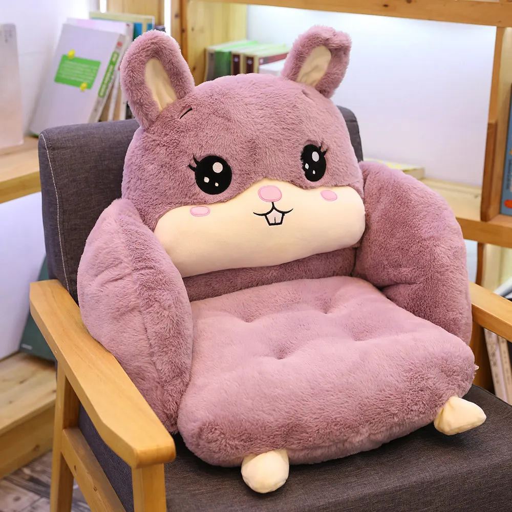 Rabbit Fur Office Chair Cushion  Rabbit Fur Butt Chair Cushions - Cartoon  Plush Seat - Aliexpress